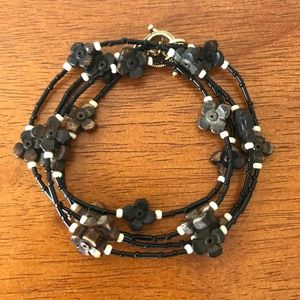Handmade Beaded Flower Bracelet Stack or Necklace
